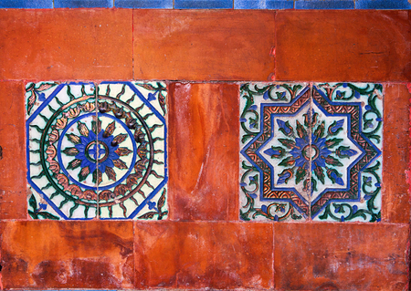 colorful tiles mosaic, art background for designの写真素材