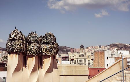 Colorful architecture by Antonio Gaudi in Barcelonaの写真素材