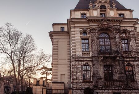 historic buildings in the eastern european city in sunset. Wroclaw, Polandの写真素材