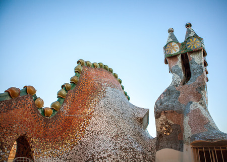 Colorful architecture by Antonio Gaudi, Barcelona, Spainの写真素材