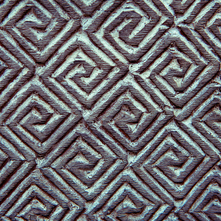 natural wood pattern background with wavy carvingの写真素材