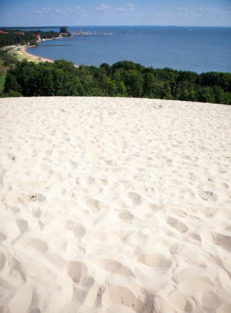 Beautiful white sand dunes at the sea beach.の写真素材