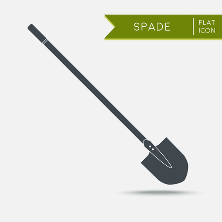 Shovel icon. Spade symbol.  Flat illustration. Agriculture toolのイラスト素材
