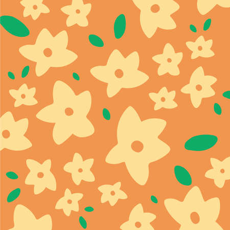 Orange flower patternのイラスト素材