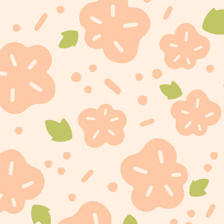Pink flower pattern patternのイラスト素材