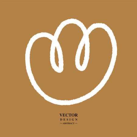 Abstract random lines, dry brush effect, smooth curves in one stroke, vector graphicsのイラスト素材