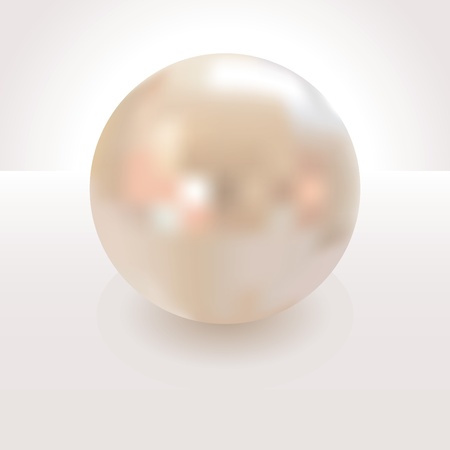 illustration of a realistic pink pearl on gray backgroundのイラスト素材