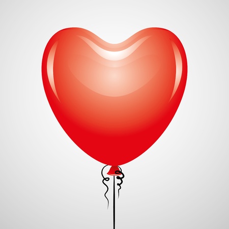 realistic glossy red balloon on gray backgroundのイラスト素材