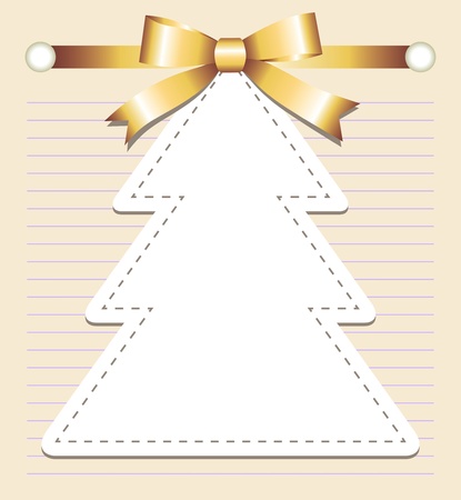 christmas tree with bow on old pageのイラスト素材