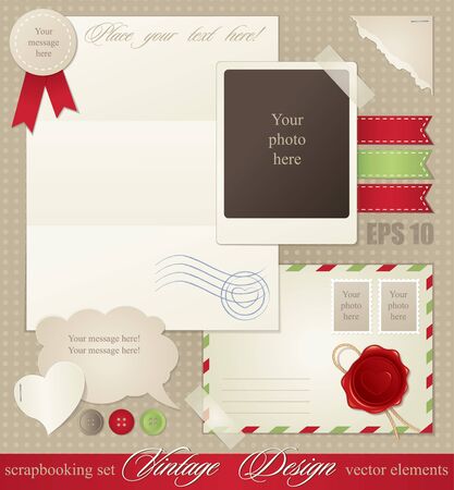 scrapbook elements for vintage design.のイラスト素材