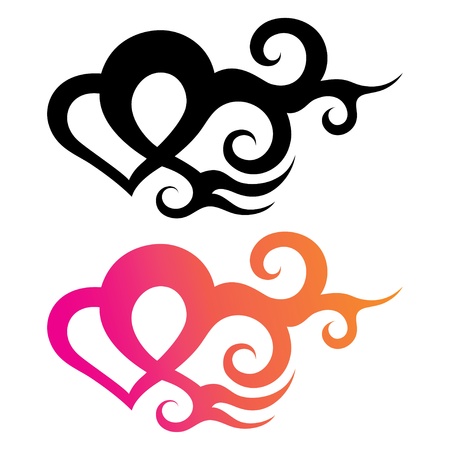 tattoo template of a heart with abstract ornamentのイラスト素材