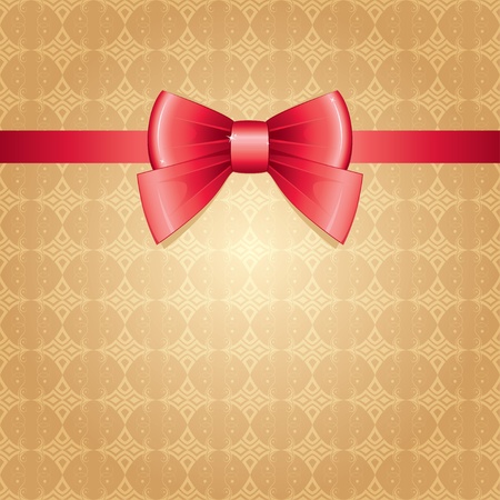 red bow on gold vintage seamless backgroundのイラスト素材
