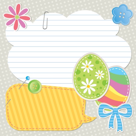 easter greeting card with scrapbook design elementsのイラスト素材