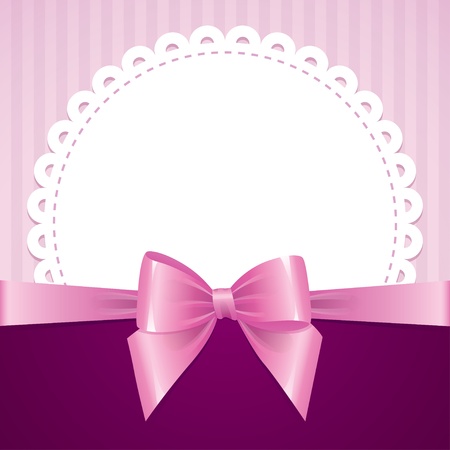 pink background with bow, vintage designのイラスト素材