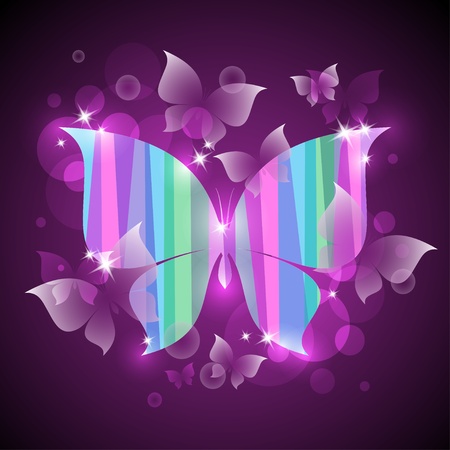 abstract background with butterfliesのイラスト素材