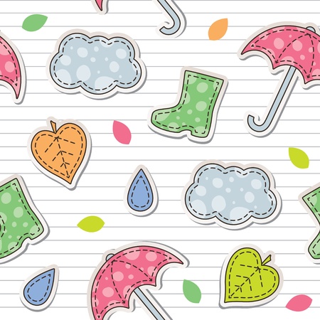 seamless pattern of autumn elementsのイラスト素材