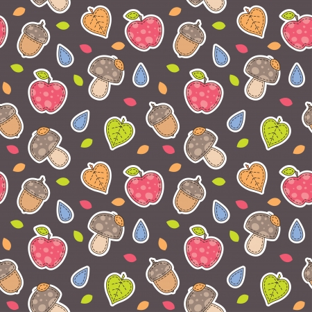 seamless pattern with autumn elementsのイラスト素材