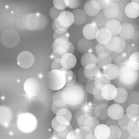abstract background of silver blurred lights and starsのイラスト素材