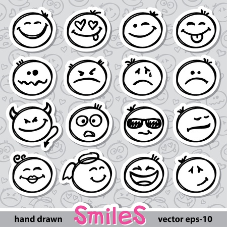 set of smilesのイラスト素材