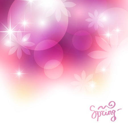 beautiful abstract background with flowers and starsのイラスト素材