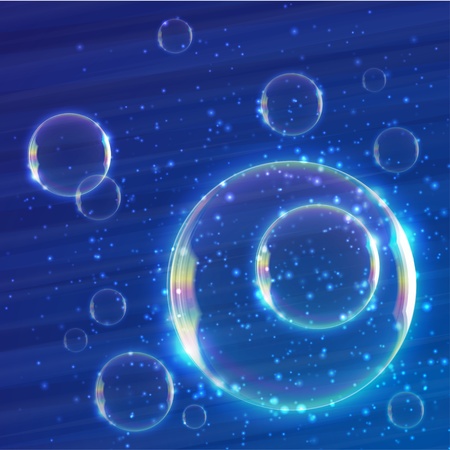 abstract background with realistic soap bubblesのイラスト素材