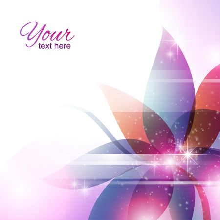 floral abstract background with lines and luminous particlesのイラスト素材