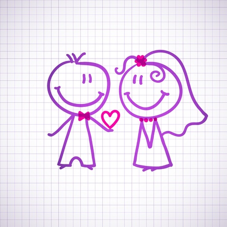 wedding coupleのイラスト素材