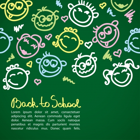 vector background with funny facesのイラスト素材