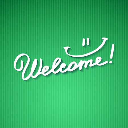 welcome, handwriting phraseの写真素材