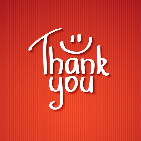 Thank You text paper stickerの写真素材