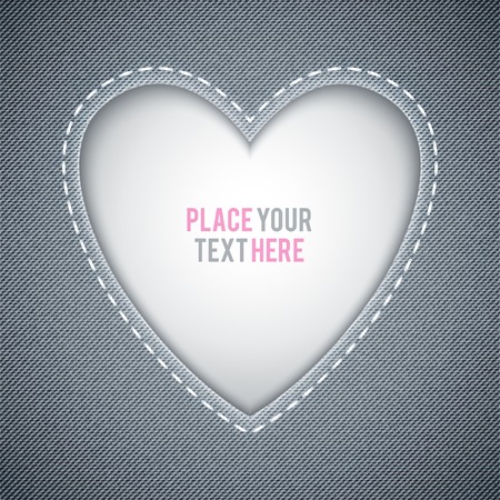 vector denim background with frame and seamのイラスト素材