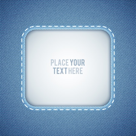 vector denim background with frame and seamのイラスト素材