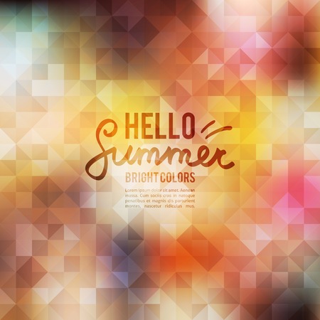 bright summer background with geometric shapesのイラスト素材