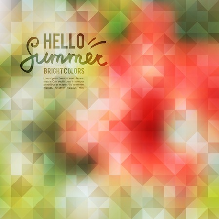 bright summer background with geometric shapesのイラスト素材