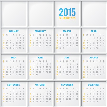 calendar grid 2015 year on abstract backgroundのイラスト素材
