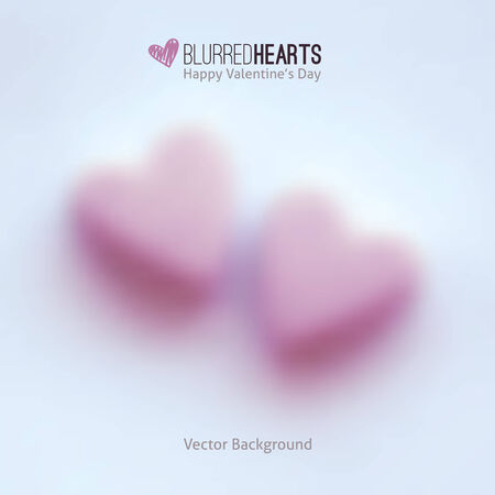 pink hearts on white, blurred vector background for valentine\'s dayのイラスト素材