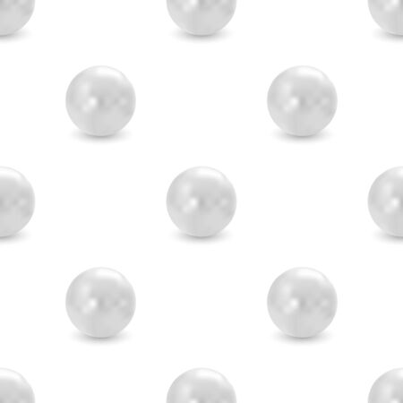 vector seamless pattern of realistic silver pearlsのイラスト素材