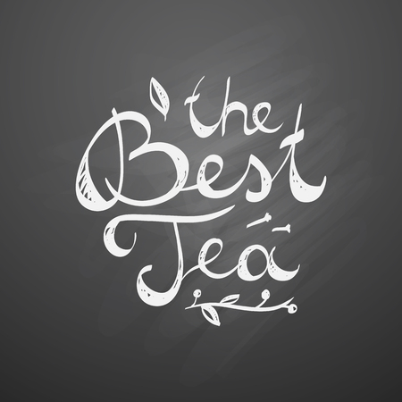 the best tea, vector handwritten text, lettering compositionのイラスト素材