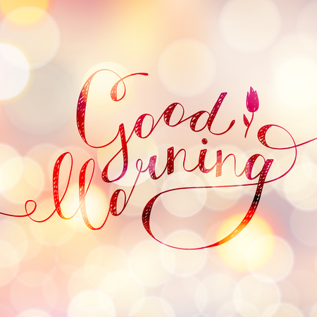 Good Morning Lettering Handwritten Text With Flowerのイラスト 素材 ストックフォト 写真素材のstock Foto ストックドットフォト