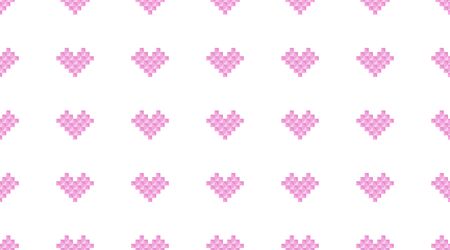 vector seamless pattern of geometric hearts.のイラスト素材