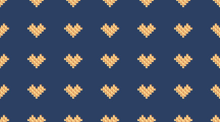 vector seamless pattern of geometric hearts, valentines day textureのイラスト素材