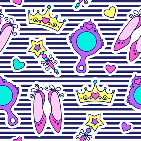 little princess stripes cute texture for girlsのイラスト素材