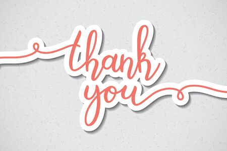 thank you lettering, vector handwritten text, card templateのイラスト素材