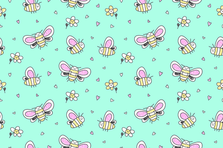 hand drawn cute big butterflies seamless pattern Vector illustration.のイラスト素材
