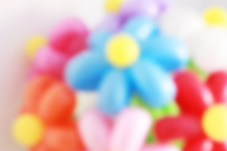 blurred flowers buquet background, colorful balloons flowersの写真素材