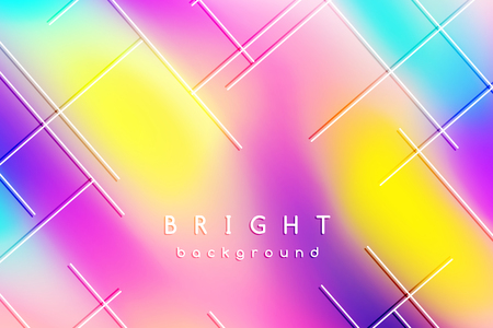 Trendy vector abstract background of blurred bright multicolor spots and white lines.のイラスト素材