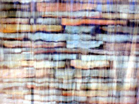      Old stone wall backdrop with water flowng on it -Fountain     の写真素材