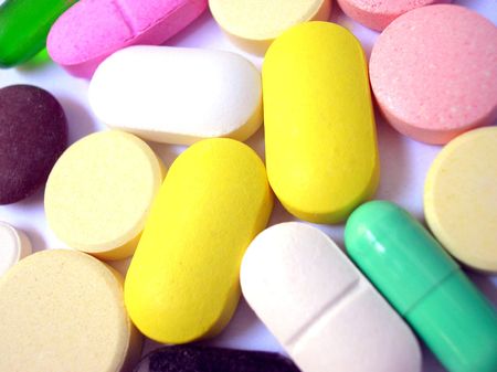          Close up of   tablets on white background