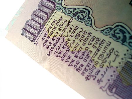      Indian Bank Note-1000 Rupee note on white -Value mentioned in 15 different indian languages    ...
