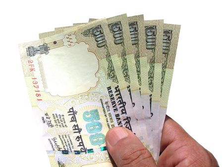           Hand Holding Money-Indian Currency